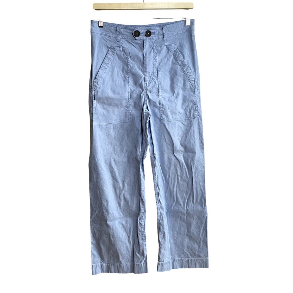 Anthropologie Pale Blue Straight-Leg High-Rise Trousers